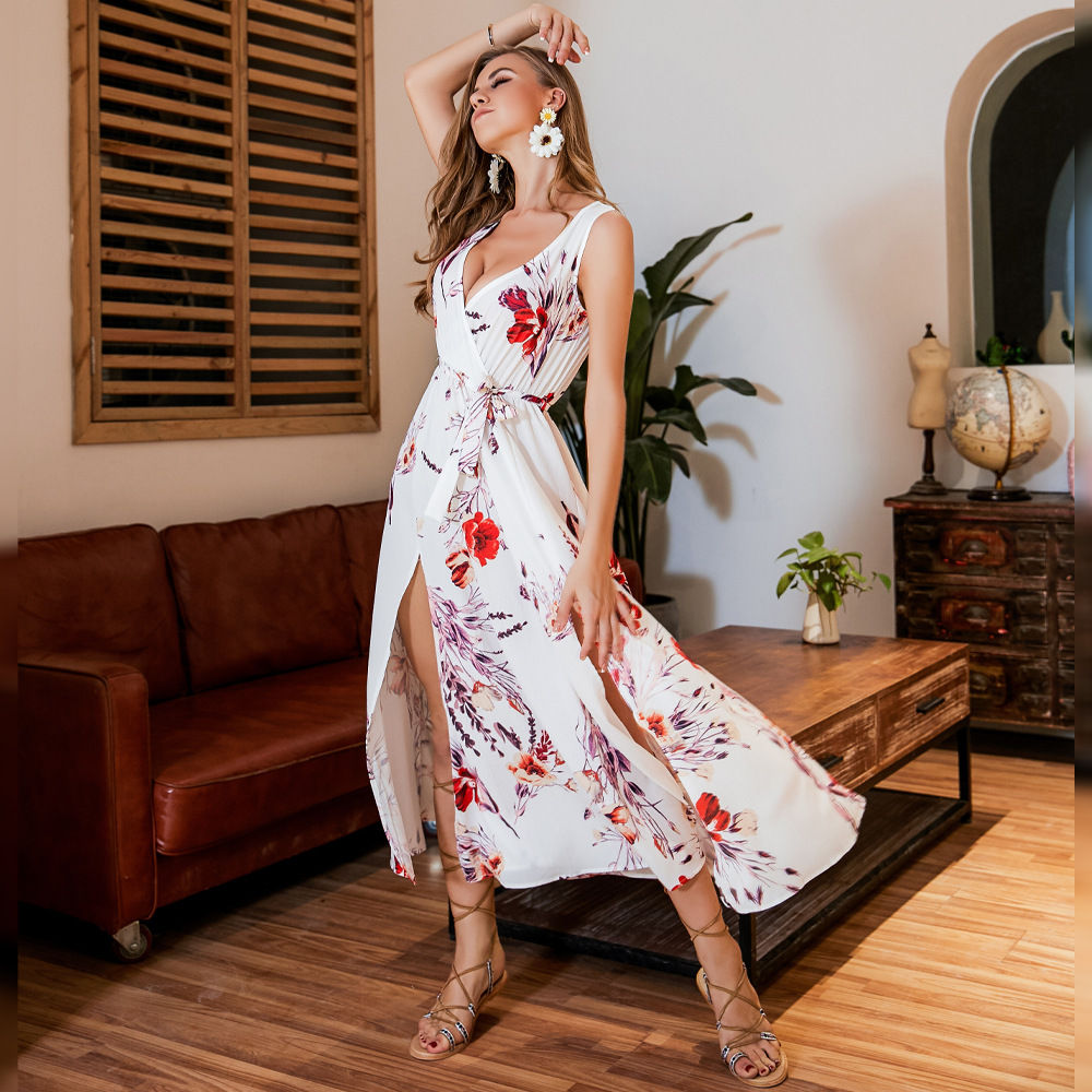 Bohemian Print Dress for Women - Beachwear Dress