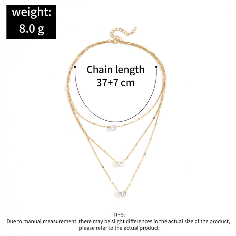 Thumbnail: Trendy Zircon Pendant Necklace For Women Multilayer Chain Choker Fashion Female 