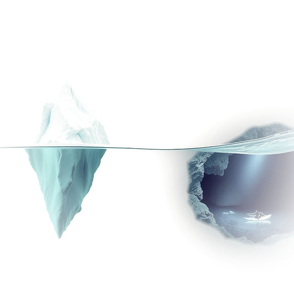 a sequence from left to right of an iceberg, ocean dive and cave_edited.jpg