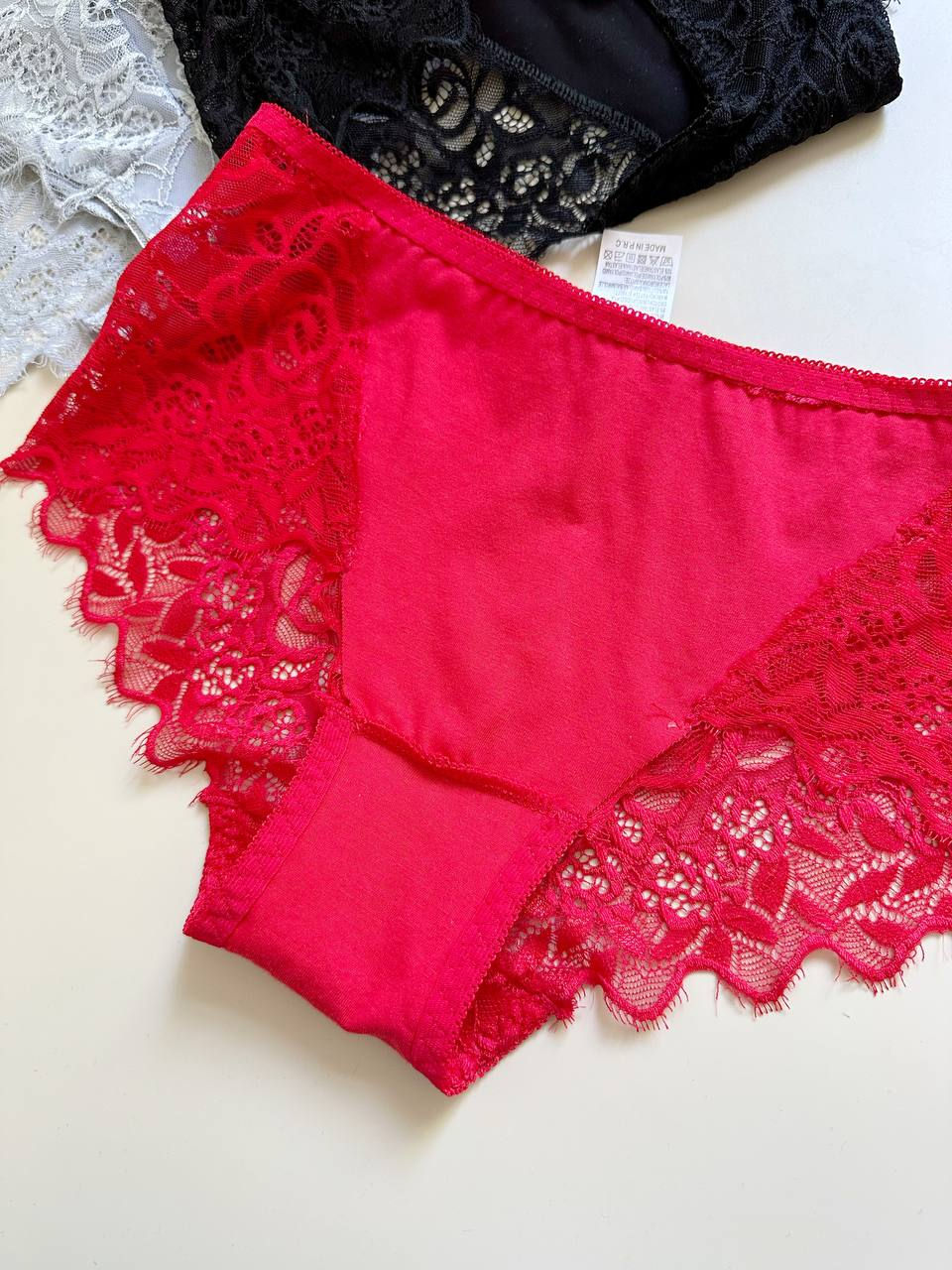 Прев'ю: Трусики бавовна+ мереживо