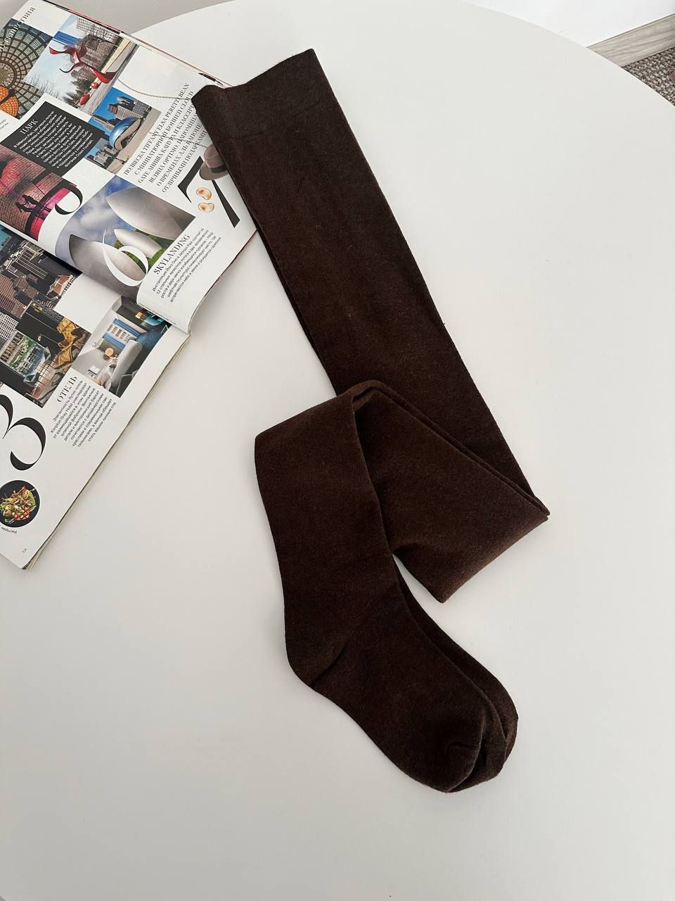 Прев'ю: Шоколадні колготи з вовни