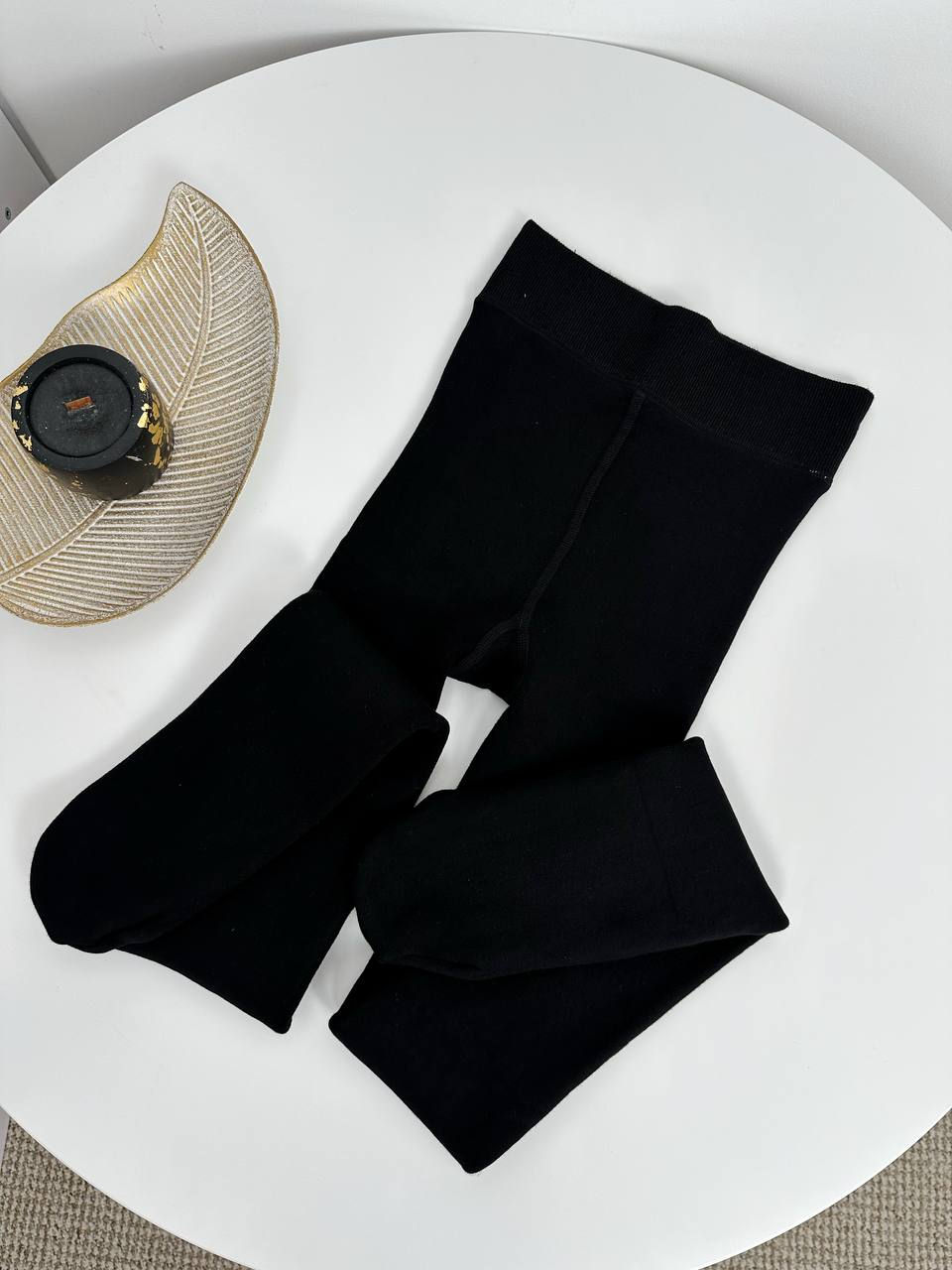 Прев'ю: Чорні колготи на густому хутрі