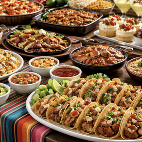 Menú mexicano completo para eventos: entrantes, platos y postres