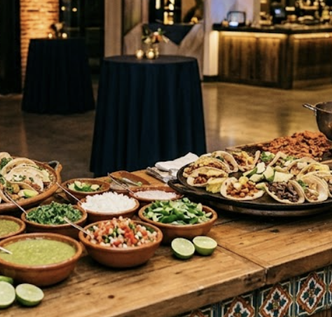 Estaciones de tacos para eventos: tipos, ingredientes y montaje