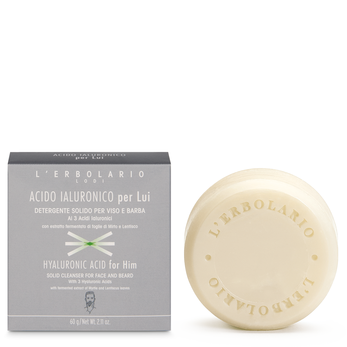 ACIDO IALLURONICO PER LUI - DETERGENTE SOLIDO VISO E BARBA