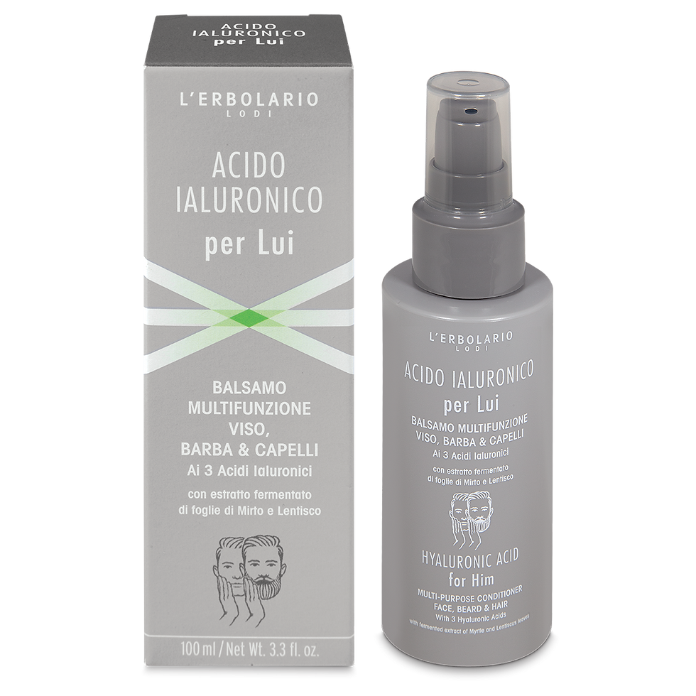 ACIDO IALLURONICO PER LUI - BALSAMO MULTIFUNZIONALE VISO,BARBA E CAPELLI