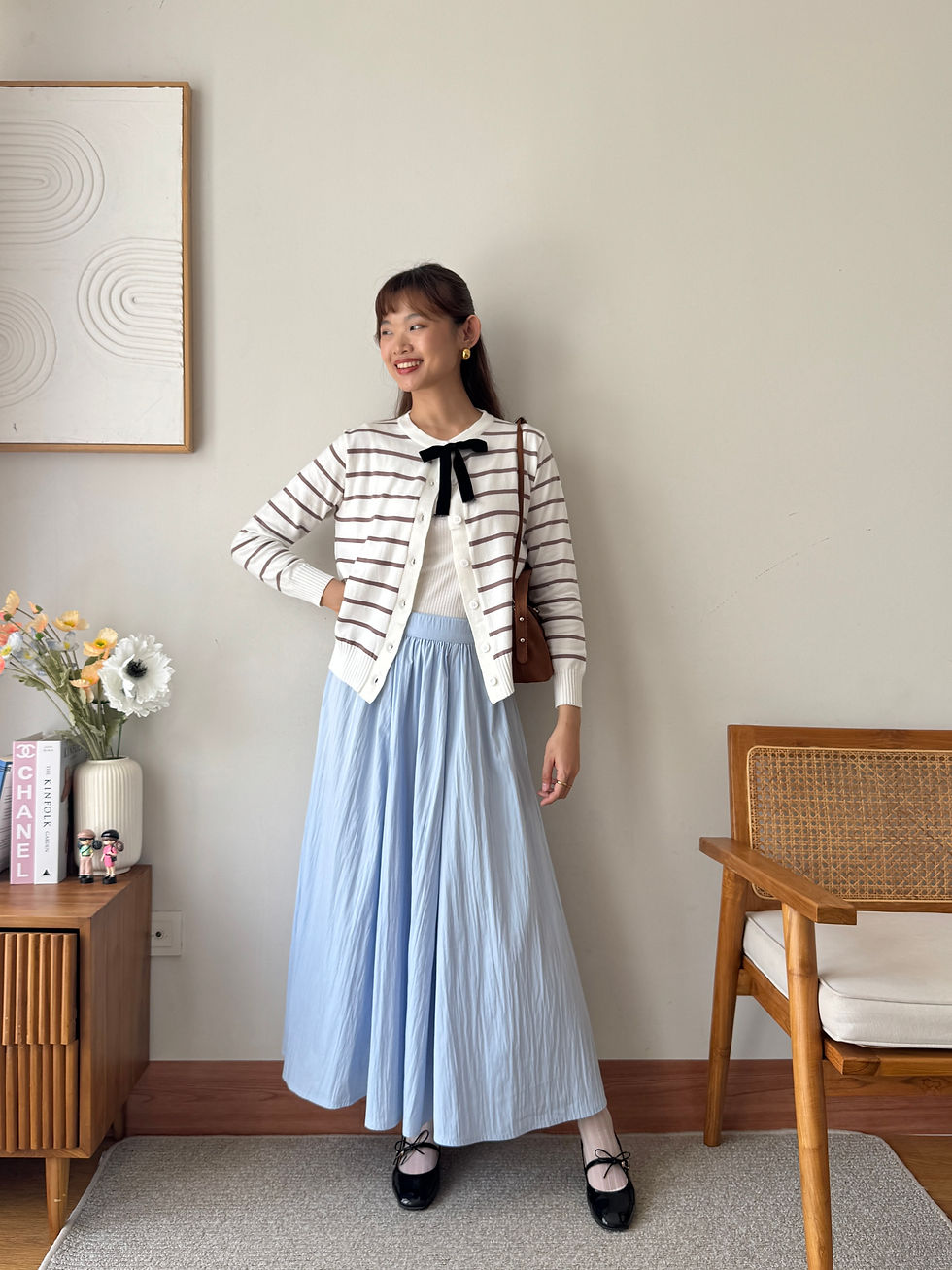 Cardigan | Inner | Skirt | Shoes | Socks | Bag