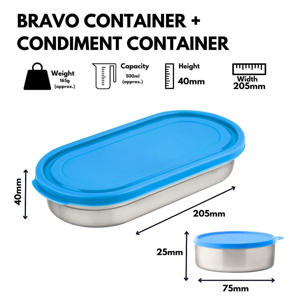 Thumbnail: Brownie stainless steel  Lunchbox with dip container 540ml