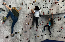 Students indoor climbing