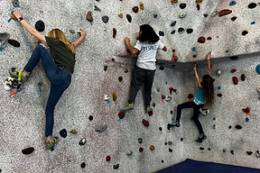 Students indoor climbing