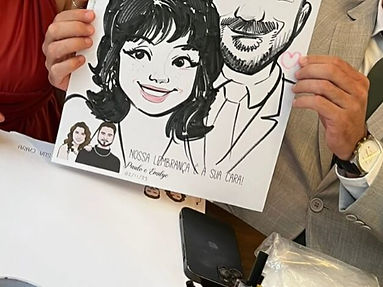 modelo Caricatura folha personalizada A3 em casamento