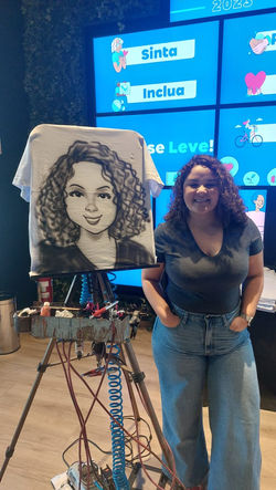 Caricatura em Festa na Camiseta