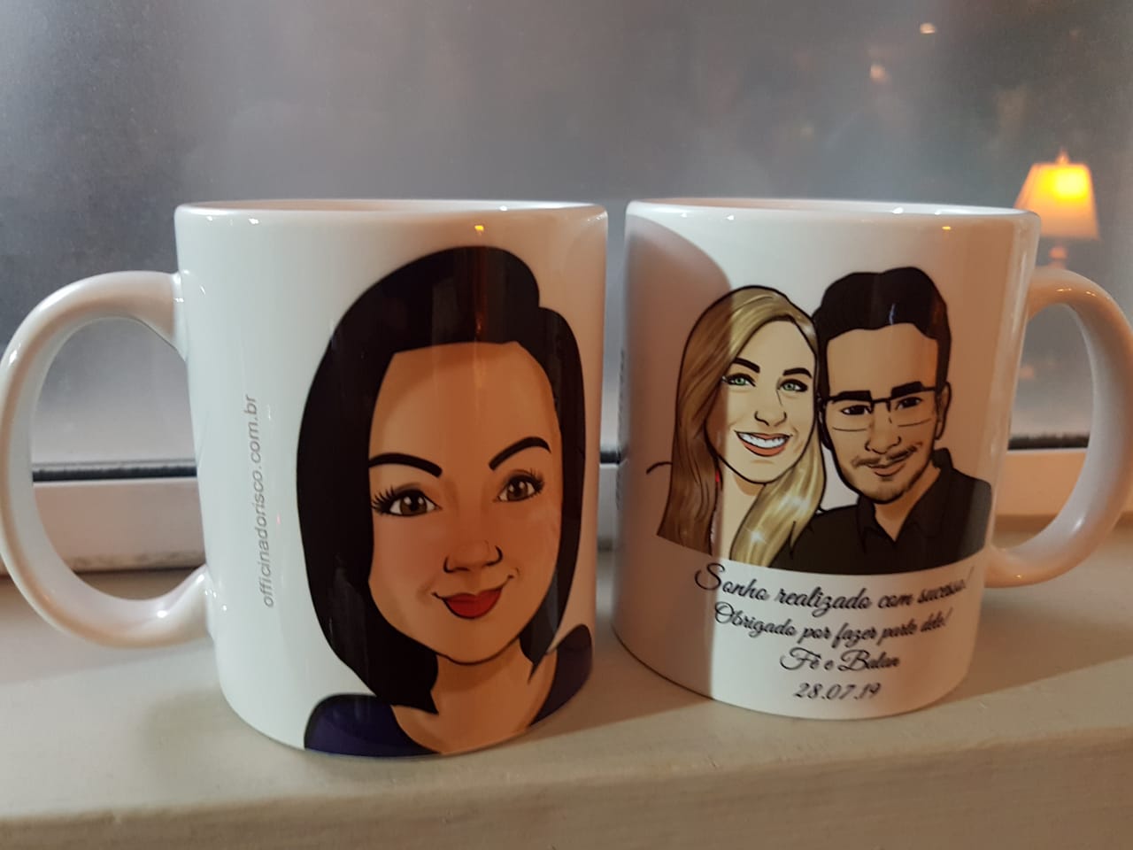Caricaturas em Canecas Casamento