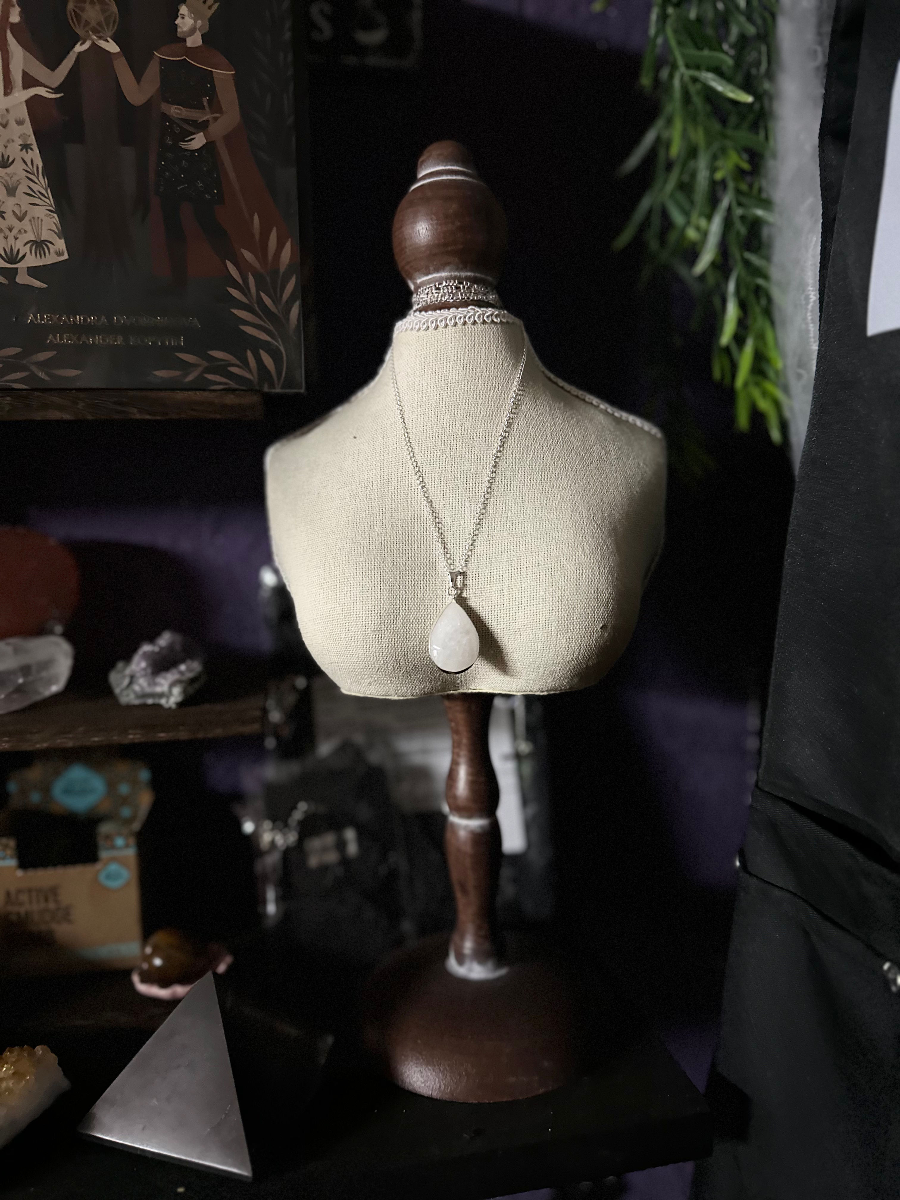 Colgante Cuarzo Lechoso de Plata de Ley