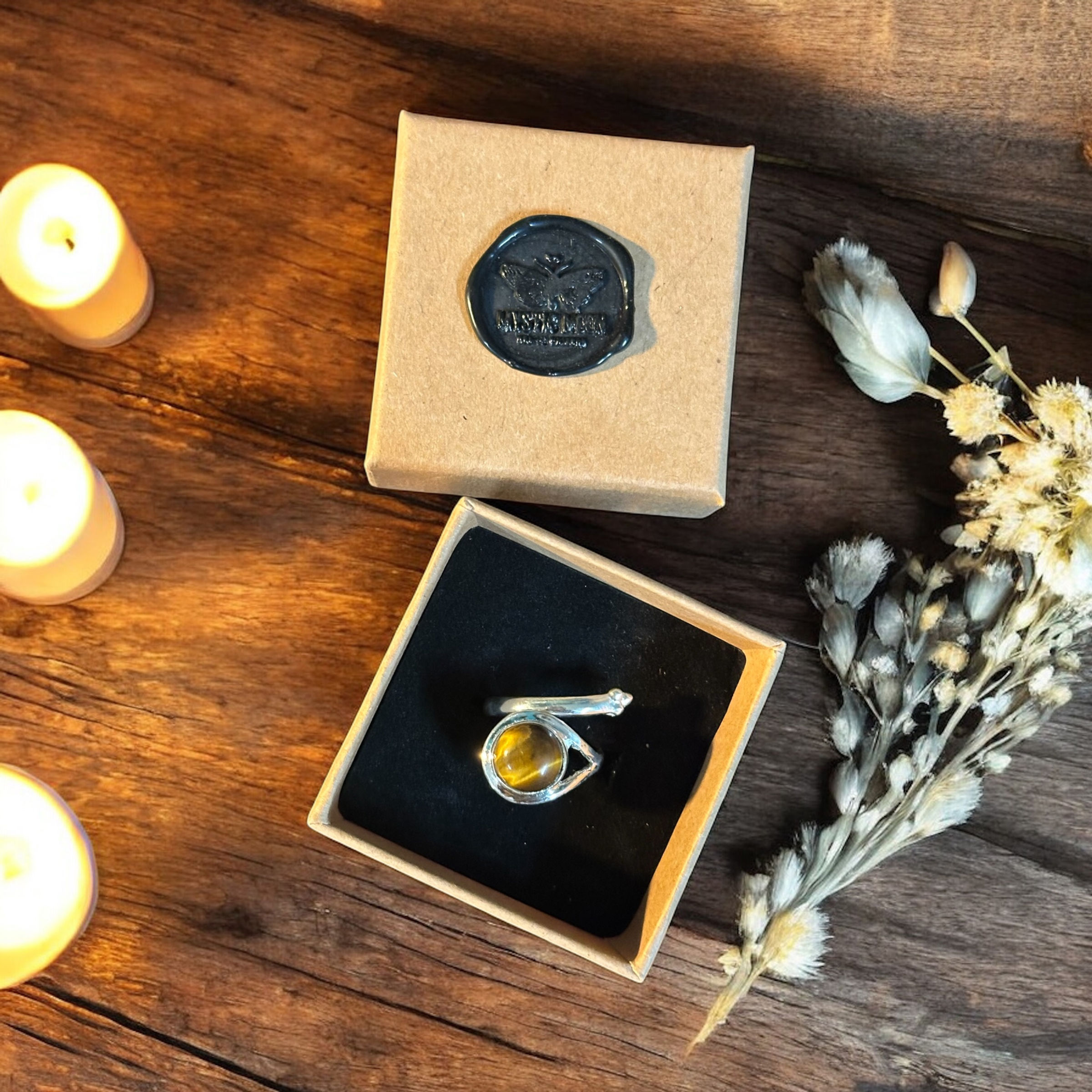 Anillo Ojo de Tigre (Plata de Ley, regulable)