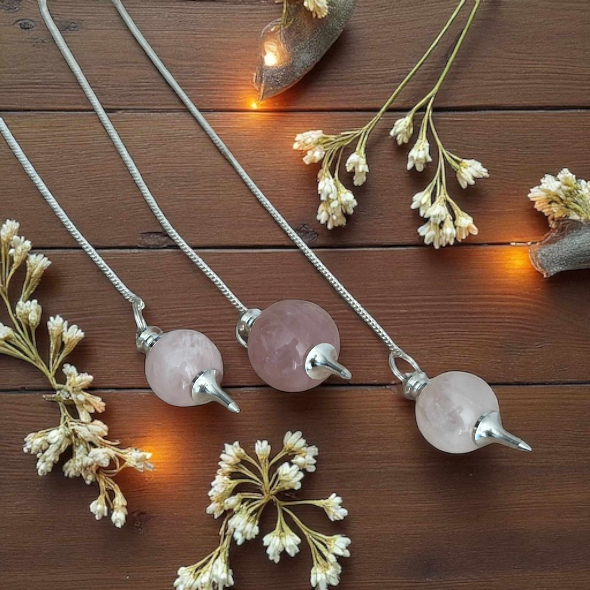 Péndulo Cuarzo Rosa