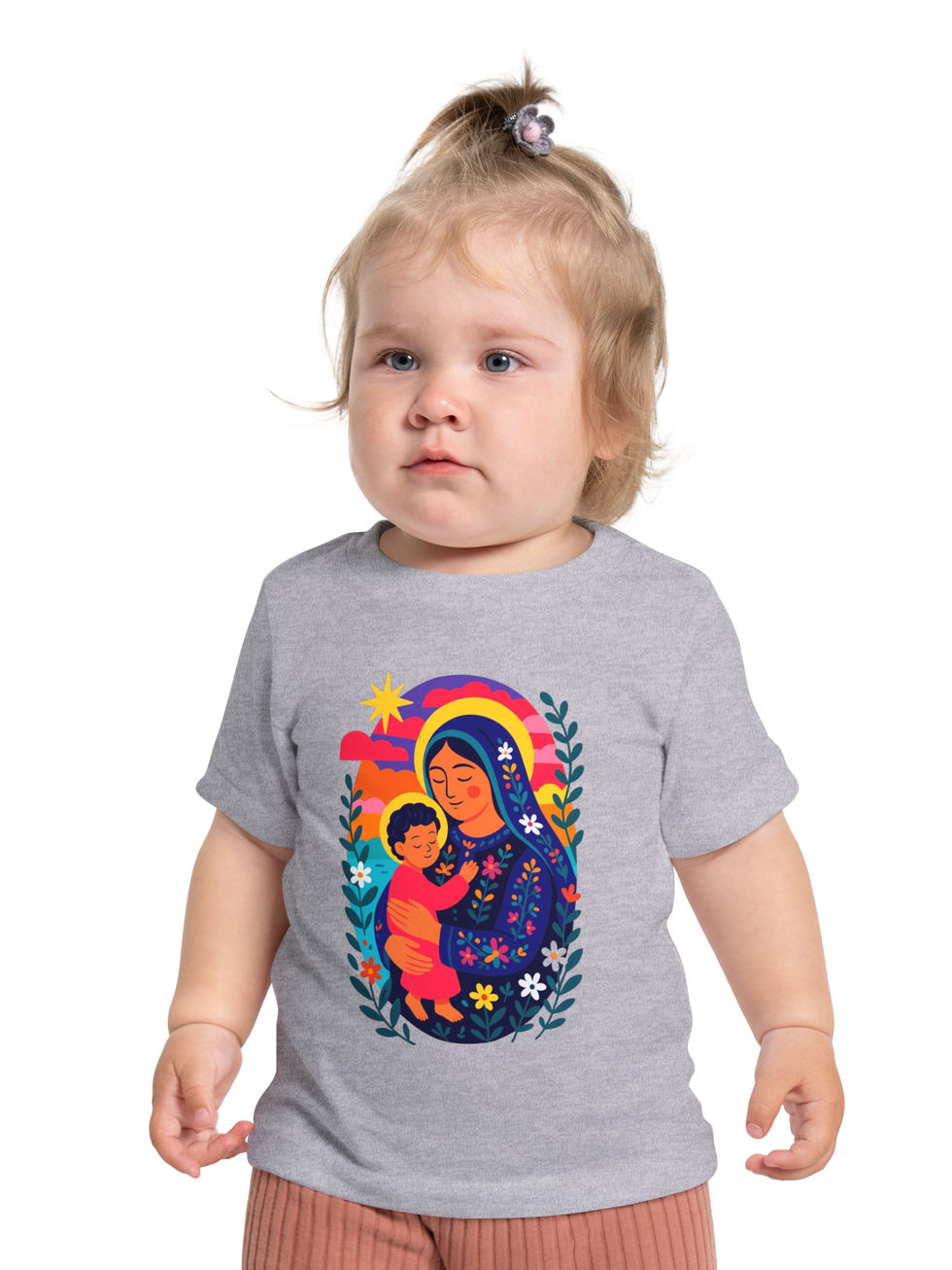 Religious baby tee with colorful comfort design