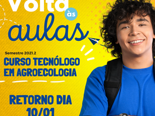 Começa o semestre letivo 2021.2 do Curso Tecnológo em Agroecologia da EAgro