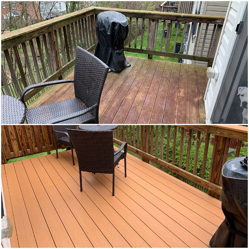 Wood Deck Restoration with cleaning, sealing and staining