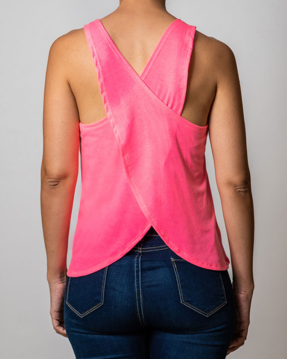 Thumbnail: Neon Crossed Back Shirt I Pink I Sea Lion