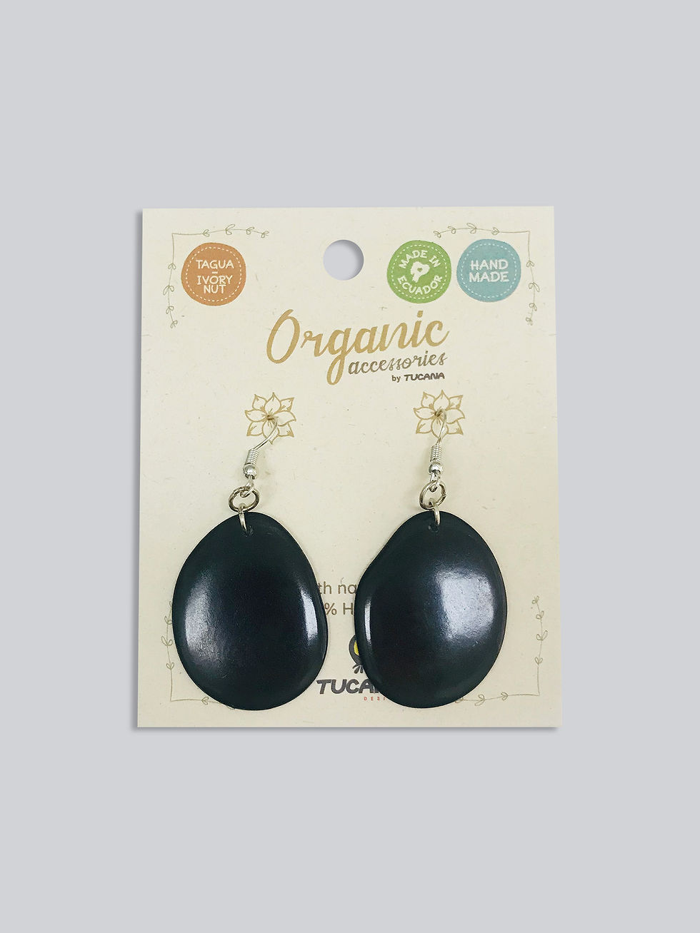 Miniatura: Aretes de Tagua I Colección Flores I Malva