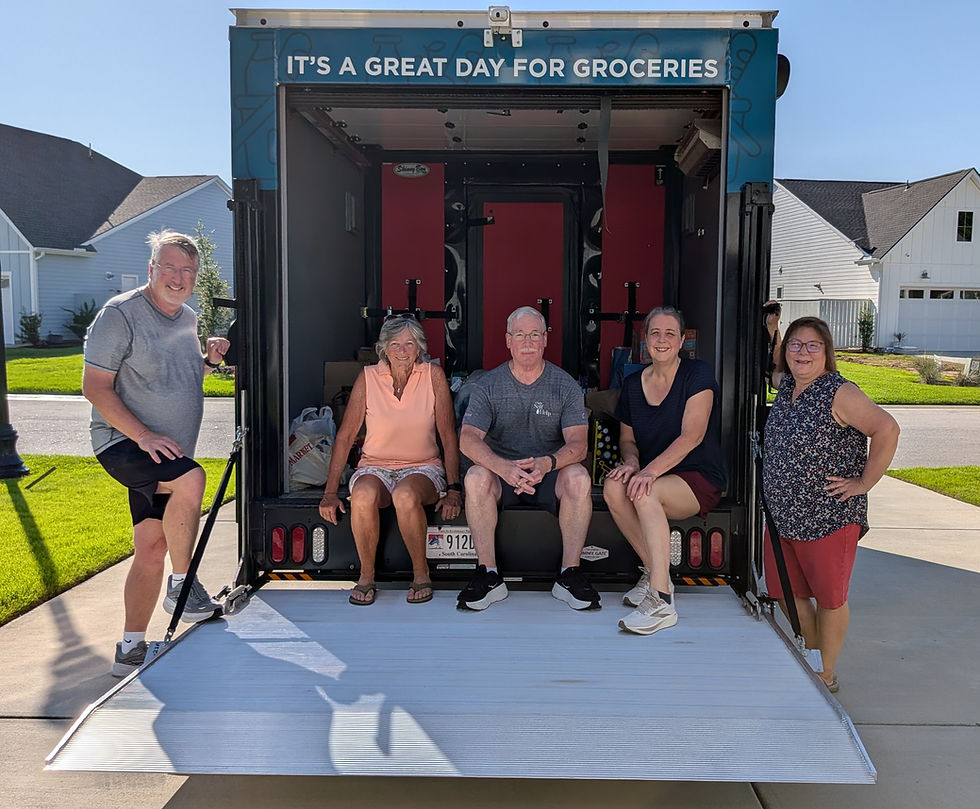 2026 Self Help Food Drive Van Loading Crew Rich, Deirdre, Bill from Self Help, Sandy, Lisa