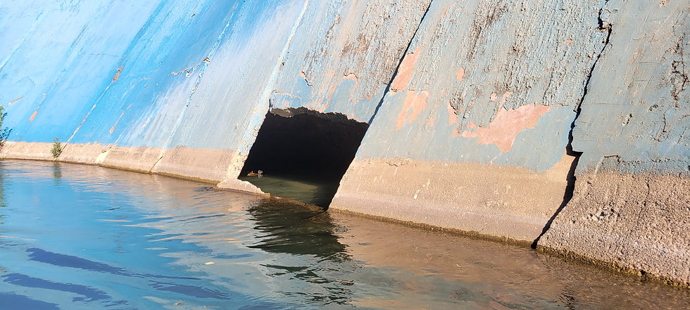 "Blue Wall" near Moore Park has been undermined, a large hole in the wall has been present for years.