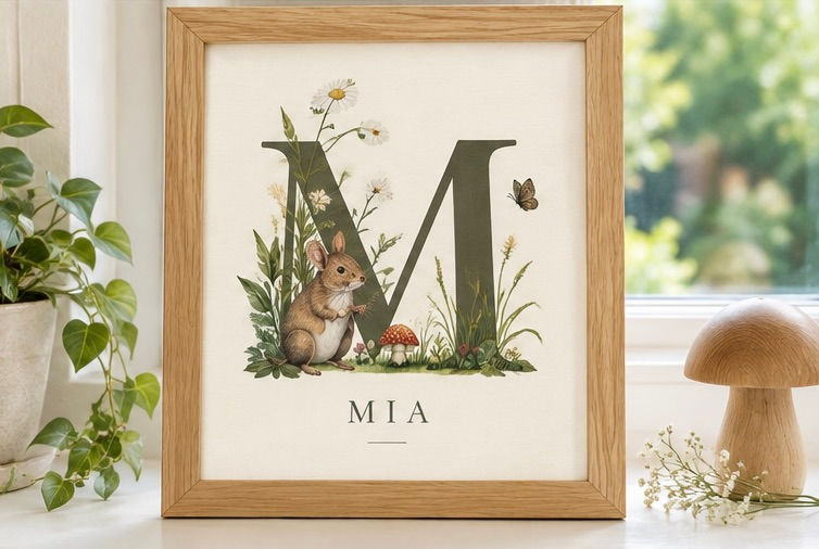 Personalised Mouse Initial Print