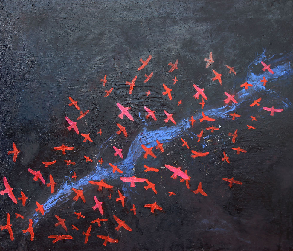 birds 60х50 canvas, oil