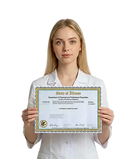Professional holding a certification certificate