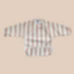 brown biscuit striped long sleeved bib cove baby toddler weaning food eating mess clean