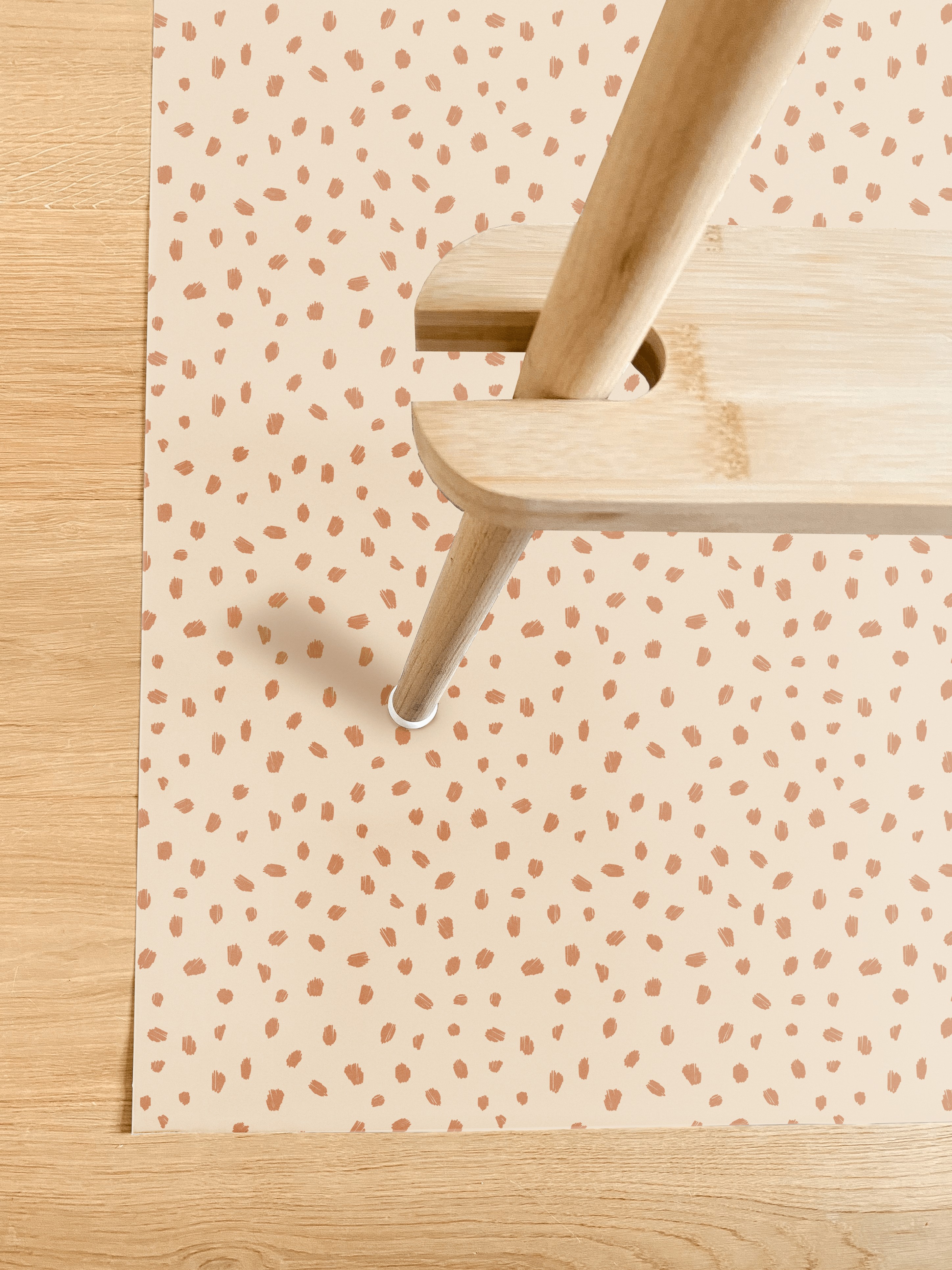cream beige brown dot spotty warm sand Cove Baby splash mat highchair play mat wipeable