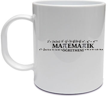 Matematik Öğretmeni Basklı beyaz bardak