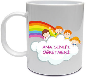 Ana sınıfı öğremeni özel baskılı beyaz bardak