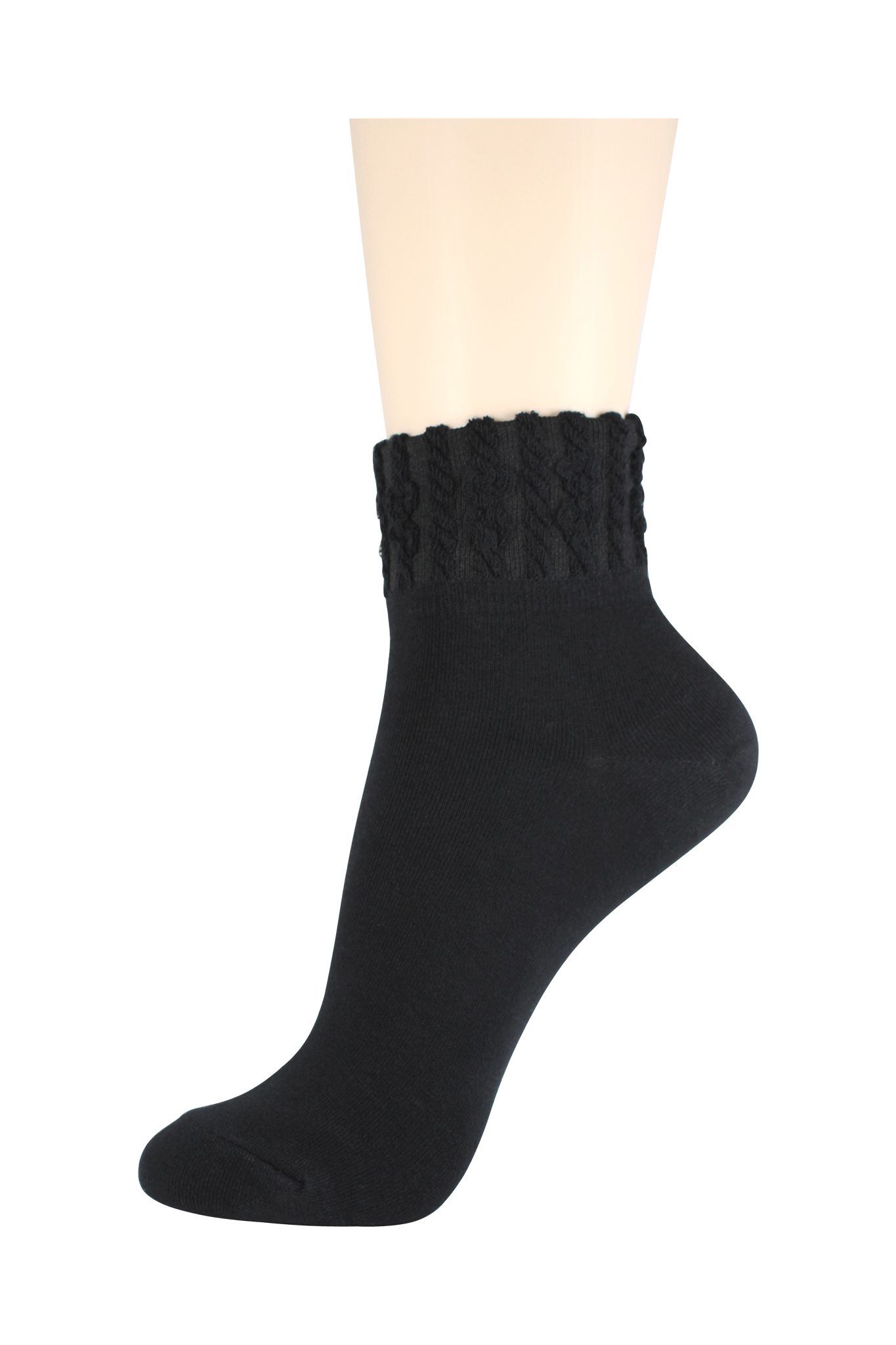 Women's Thin Quarter Twister Socks Black