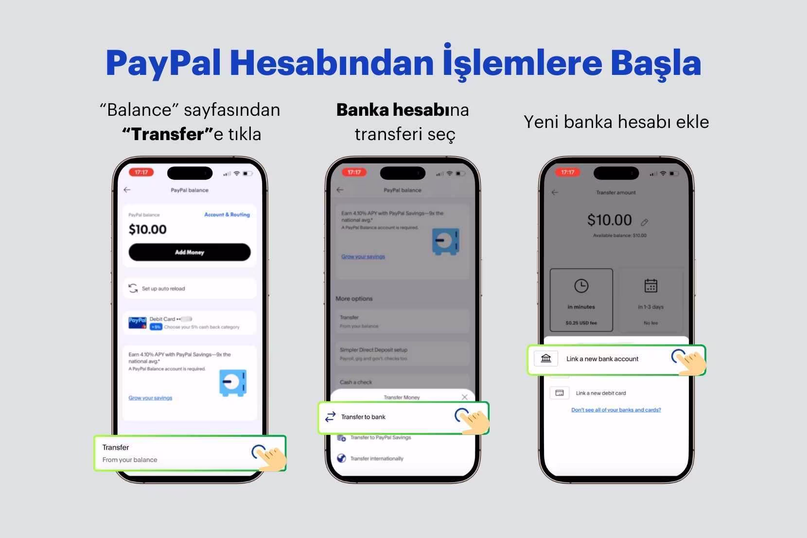 Paypal hesap bilgileri ekranı