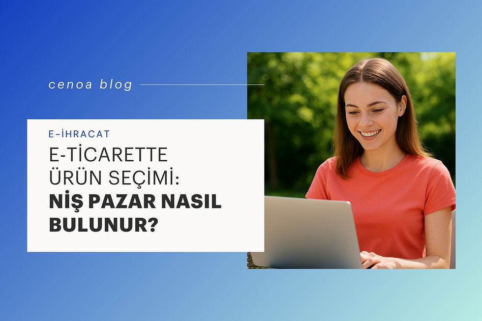 E-ticarette doğru pazar ve ürünü bulan mutlu bir genç kadın.