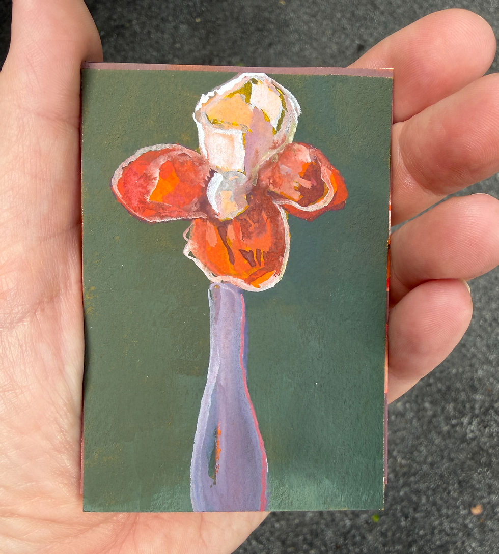 Thumbnail: "Iris 3" Affordable Original ACEO Paintings – Unique Art for All