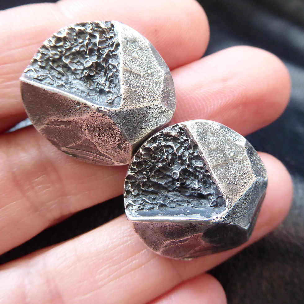 Thumbnail: Poul Warmind Danish 1970 sterling silver 925 cufflinks. Vintage modernist