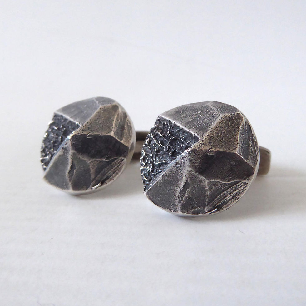Thumbnail: Poul Warmind Danish 1970 sterling silver 925 cufflinks. Vintage modernist