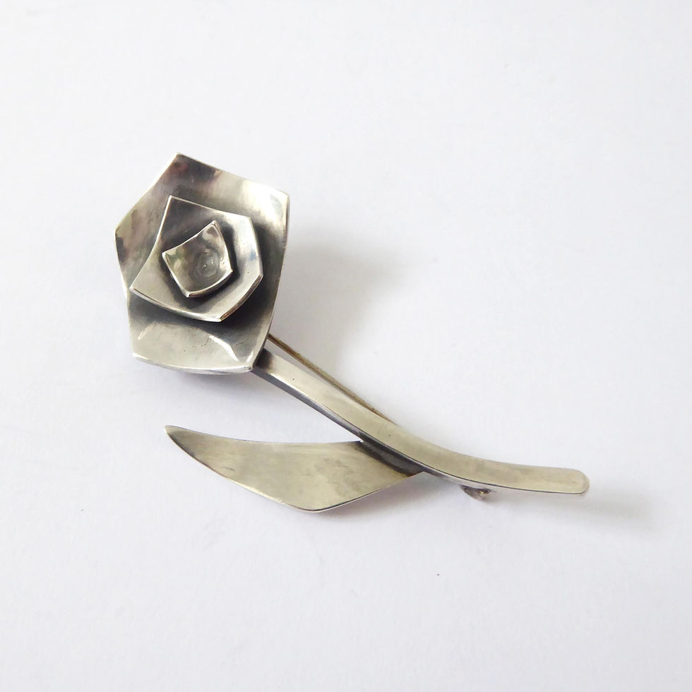 Thumbnail: Bill Tendler American sterling silver 925 brooch. Vintage mid century abstract