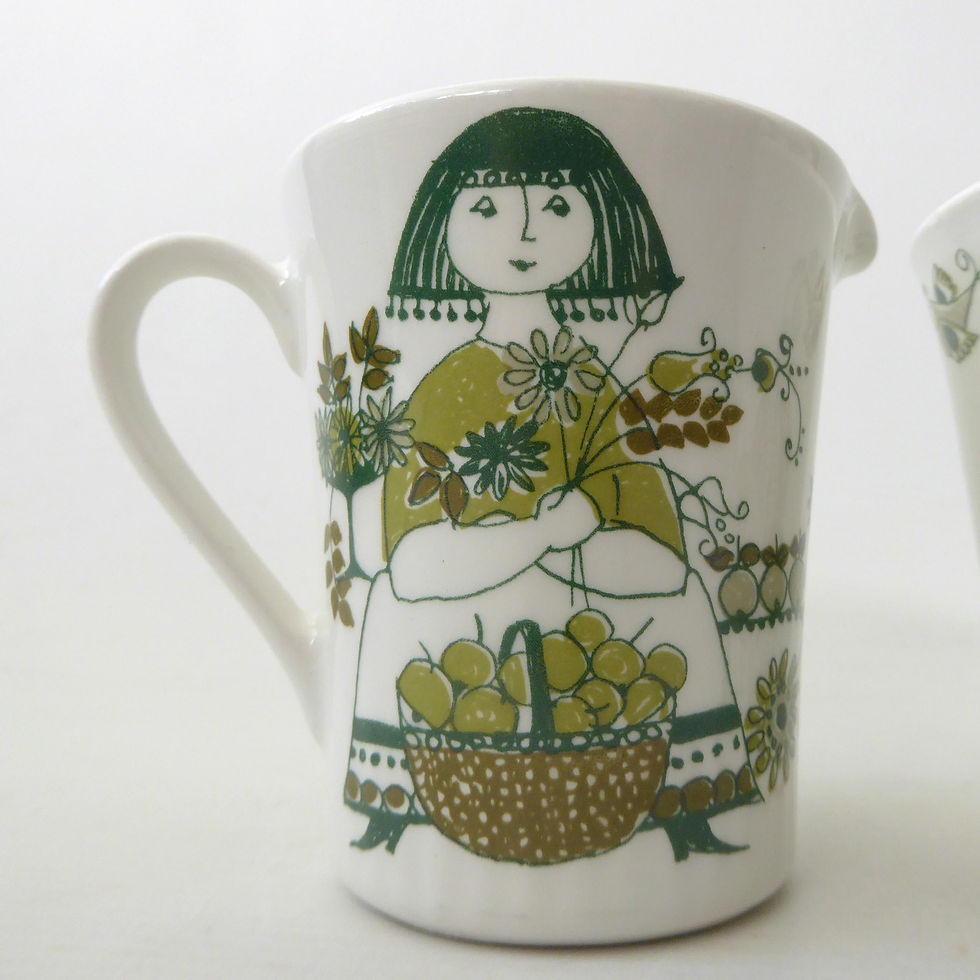 Thumbnail: Figgjo Flint Market sugar bowl & milk jug. Turi Gramstad Oliver Norway design