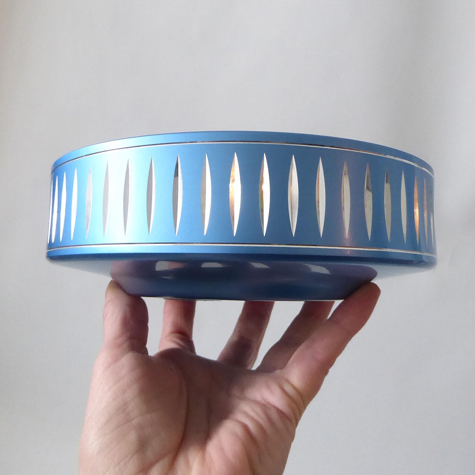 Thumbnail: Vintage Conrah Cristillium 7" plant pot holder. Aluminium anodised blue metal
