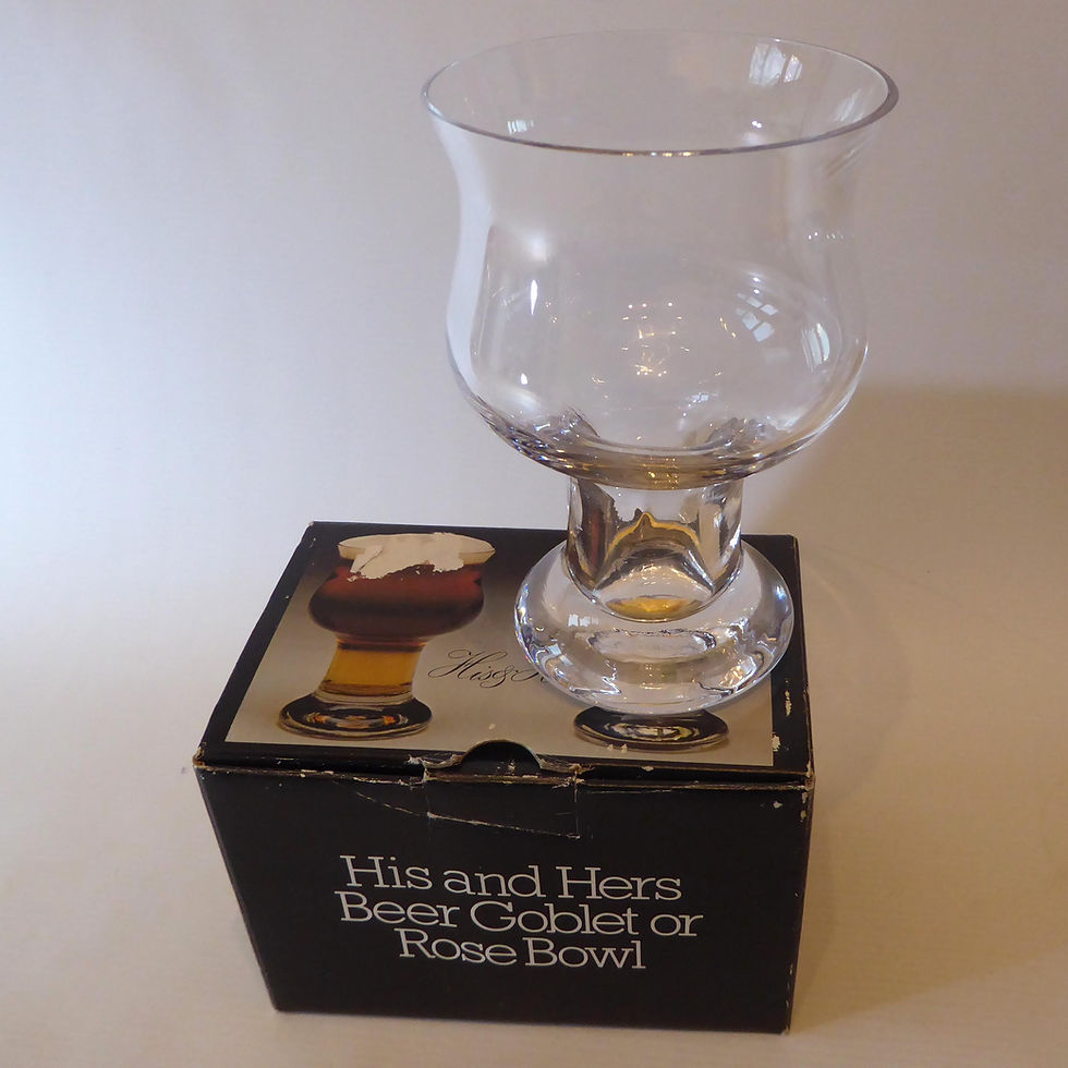 Thumbnail: Vintage Dartington beer goblet or rose bowl FT153. Frank Thrower glass. 1970s
