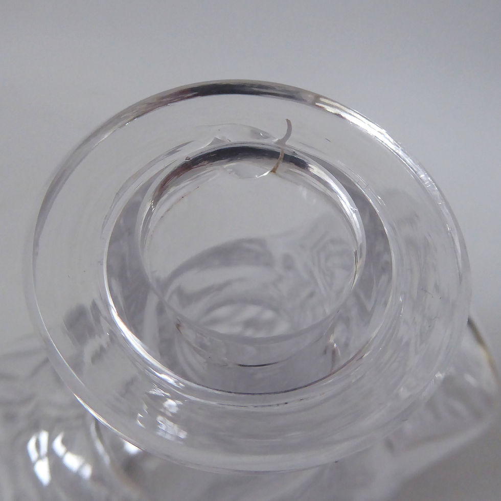 Thumbnail: Vintage Lindshammar bark textured art glass decanter. 1970s Gosta Sigvard clear