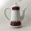 Thumbnail: Vintage 1960s West German coffee pot. Red & teal op art retro ceramic fine china