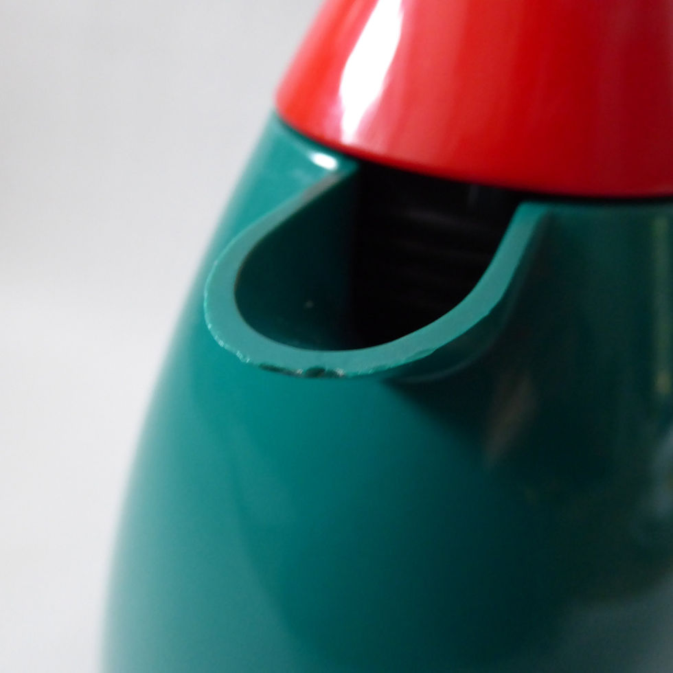 Thumbnail: Emsa Brasil 1980s West German retro vacuum flask. Green & red vintage conical