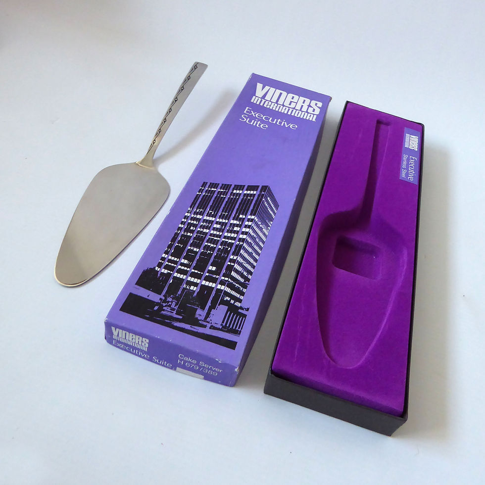 Thumbnail: Unused vintage Viners Executive Suite cake server. Boxed stainless steel pie