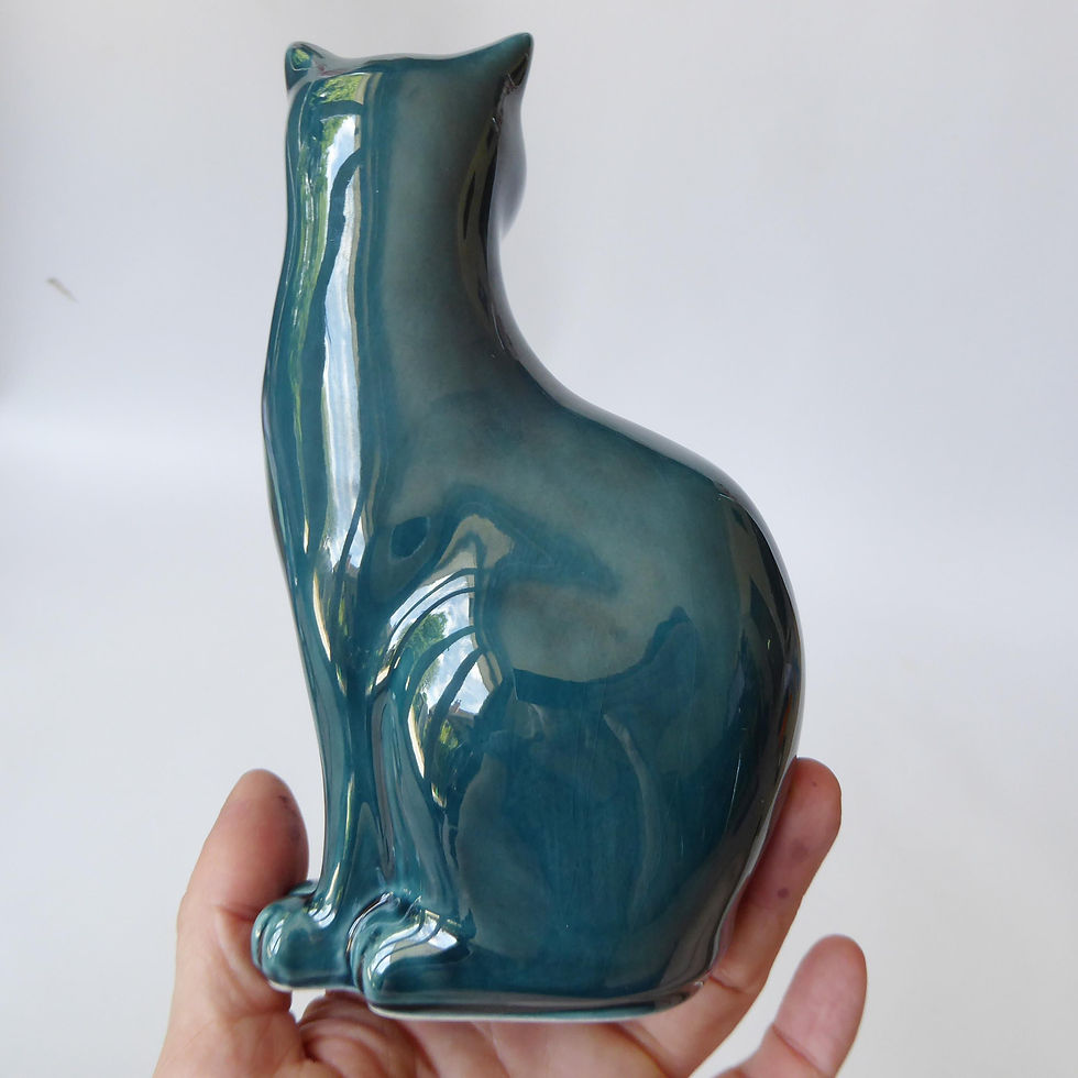 Thumbnail: Vintage 1970s/80s Poole Pottery cat. Stylised ceramic studio art figurine