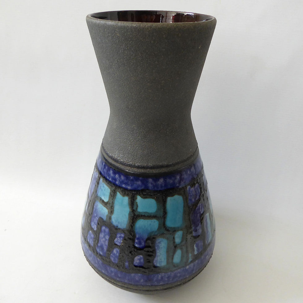 Thumbnail: Carstens Tönnieshof Austria 1218-29 pottery vase. Blue turquoise geometric